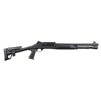 Panzer Arms M4 Tactical 12ga ARGO Piston Driven Semi Auto Black 18.5 Inch Barrel Fixed Skeleton Stock Extended Mag Tube with Sling Attachment points Ghost Ring Sights Rail 5rd | 12GA | 869325000061