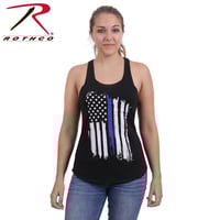 Women Thin Blue Line Flag Racerback Tank Top | RC4339