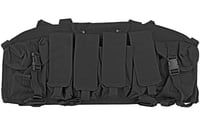 COMMANDO CHEST HARNESS BLKCommando Chest Harness Black - Rugged 1000 denier nylon construction - Each of the four ammo pouches holds 2 AK-47, 3 M-16, or 2 M-14 magazines - Also holds non-lethal munitions - Pouches have dividers to prevent magazine clutter - Belt loo-lethal munitions - Pouches have dividers to prevent magazine clutter - Belt loopsps | 648018006883