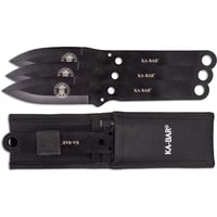 THROWING KNIFE SET 3 PK 4IN BDEThrowing Knife Set - 4 Inch Blade, Black, Spear Point, Plain Edge, 3Cr13 Steel, 3PK- Three throwing knives - Polyester storage pouch - 4 Inch Blade - 3Cr13 Steel - Spear point - Plain edge - Blackar point - Plain edge - Black | 617717211218