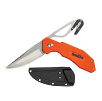 Smiths Folding Knife n Gut Hook 3 in Blade Orange G10 Handle | 027925511046