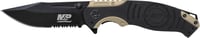 Smith  Wesson MP Drop Point Folding Knife Liner Lock 3 1/2 Inch Blade Black and Tan | 028634709250