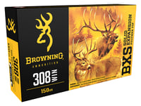 Browning Ammo B192403081 BXS Copper Expansion 308 Win 150 gr Lead Free Solid Expansion Polymer Tip 20 Per Box/ 10 Case | 00020892224773