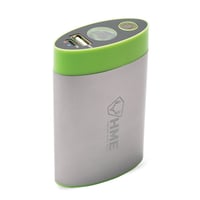 HME HW Hand Warmer  with Light ABS Plastic Sliver w/Green Accent Rechargeable Lithium Ion | 888151017166