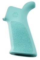 Hogue 13034 OverMolded Beavertail Cobblestone Aqua Blue Rubber Pistol Grip for AR15, M16 | 743108130346