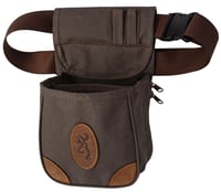 Browning 121388692 Lona Shell Pouch Flint Canvas/Leather Belt Mount Adjustable | 023614486411