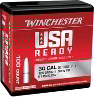 Winchester Ammo WBR30125 Centerfire Rifle  308Win 125gr Open Tip 100 Per Box/10 Case | 020892642133