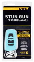 TEAL STUN GUN PLUS 115DB ALARMSABRE 3-in-1 Stun Gun Safety Tool Teal - 70-lumen LED flashlight - 115 dB alarm- Audible up to roughly 500 feet away | 023063808444