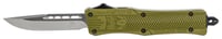 CobraTec Knives SODCTK1SDNS CTK-1  Small 2.75 Inch OTF Drop Point Plain D2 Steel Blade/OD Green Aluminum Handle Features Glass Breaker Includes Pocket Clip | 099654021950