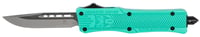 SMALL TIFFANY BLUE CTK1 DROP NOT SERRSmall CTK1 Tiffany Blue Drop  Not serrated edge  2.75 Inch D2 Steel blade  Tiffany Blue Highgrade aluminum alloy handle  Pocket Clip  Glass breaker  4.50 oz  7 Inch Overall length  Dual Action OTF 7 Inch Overall length  Dual Action OTF | 099654022797