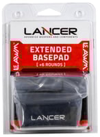 Lancer EXTBP06BLK L5AWM Magazine Base Pad Extended 6rd Compatible w/ Lancer L5 Advance Warfighter Magazine Black Aluminum | 738435620011