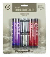 UTS/PEPPERBALL 970010215 TCP Round Projectile Refill Kit Includes Inert VXR/Live VXR Projectile 4 CO2 cartridges | 849176002155