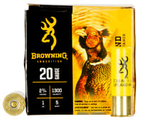BROWNING AMMO BXD LEAD 20GA. 2.75 Inch 1300FPS. 1OZ. 5 25PACK | 020892023277
