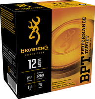 Browning Ammo B193641227 BPT Performance Target Handicap 12Gauge 2.75 Inch 1 1/8oz 7.5Shot 25 Per Box/10 Case | 020892023727