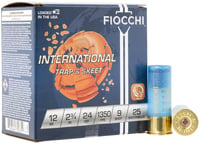 Fiocchi 12IN249 Exacta Target International Trap  Skeet 12Gauge 2.75 Inch 24gram 9Shot 25 Per Box/10 Case | 762344700359