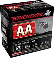 Winchester Ammo AA127 AA Light Target 12 Gauge 2.75 Inch 1 1/8 oz 7.5 Shot 25 Per Box/ 10 Case 12GA | 020892004412