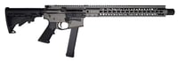 Brigade BM9 forged 9MM AR 16 Inch Tungsten grey 15 Inch Urail 6Position adjustable stock Uses 33 Round Glock Style Magazine | 9x19mm NATO | 850009585202
