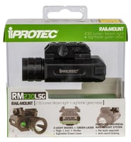 iProtec 6567 RM230LSG RailMount Firearm Light  Laser  Black Anodized 46/230 Lumens White Light Cree LED Green Laser | 645397931614