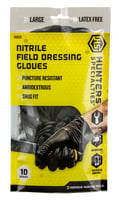 Hunters Specialties 01071 Nitrile Field Dressing Gloves Black Large 10 Per Pkg | 021291708789