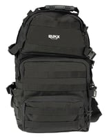 Rukx Gear ATICT3DB Tactical 3 Day Water Resistant Black 600D Polyester with Molle Webbing, Hook  Loop Panel, 4 Storage Areas 16 Inch x 10 Inch x 10 Inch | 813393017858