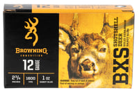 Browning Ammo B193111221 BXS Shotshell Deer 12 Gauge 2.75 Inch 1 oz Sabot Slug Shot 5 Per Box/ 20 Case | 020892023680