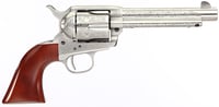 Taylors  Company 550927DE 1873 Cattleman 45 Colt LC Caliber with 5.50 Inch  Barrel, 6rd Capacity Cylinder, Overall White Floral Engraved Finish Steel, Walnut Navy Size Grip  Overall Taylor Polish | 810012510226