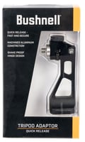 Bushnell BAHQRADPT Binocular Tripod Adapter  made of Aluminum Base with Stainless Steel Stem, Black Finish, Quick Release Design  1/4 Inch-20 Threads for Bushnell Binoculars | 029757005823