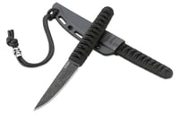 CRKT 2367 Obake  3.64 Inch Fixed Plain Acid Etched Gray TiCN 8Cr14MoV SS Blade/ Black Nylon Cord Wrapped Stainless Steel Handle Includes Sheath | 794023236705