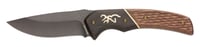 Browning 3220397 Hunter  Large 3.63 Inch Fixed Drop Point Plain Black Oxide Stonewashed 440C SS/Blade Brown Jigged Walnut Handle Includes Sheath | 023614964827