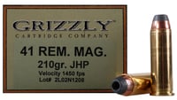 Grizzly Ammo GC41M4   41Mag 250gr Wide Flat Nose Gas Check 20 Per Box/10 Case | 815152010032
