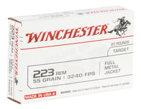 Winchester Ammo W223K USA  223 Rem 55 gr Full Metal Jacket 20 Per Box/ 50 Case  | .223 REM | 020892213111
