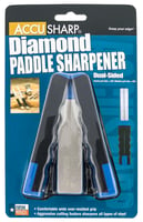 AccuSharp 051C Paddle Sharpener Folding Diamond Sharpener Black/Blue Overmolded Rubber Handle | 015896000515