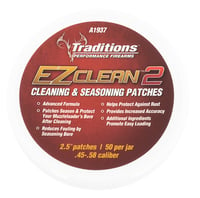 Traditions EZ Clean 2 Cleaning  Seasoning Patches .45-.58 cal 50/Jar 2.5 Inch Dia | 040589020495