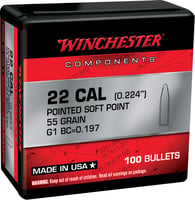 Winchester PSP Bullets .223 Rem .224 Inch 55gr 100/ct | 020892633629