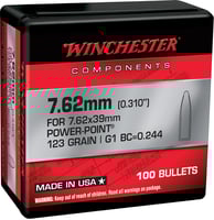 Winchester Ammo WB762P123X Centerfire Rifle  7.62mm 123gr Power Point 100 Per Box/10 Case | 020892634145