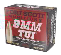 Fort Scott Munitions 9MM115SCV Tumble Upon Impact TUI  9mmLuger 115gr Solid Copper Spun 20 Per Box/25 Case  | 9x19mm NATO | 758381721532