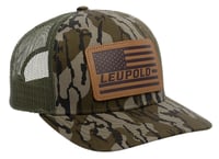 Leupold Leather Flag Trucker Hat Mossy Oak Bottomland Camo/Green | 030317014377