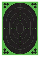 12.5IN X 18.5IN OVAL TARGET 5 PK BLKOval Reactive Target 12.5 Inch x 18.5 Inch  5 PK  Nuclear Green Bullet Print  12 Repair Pasters per target  Scoring Rings | 843119033763