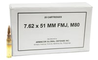 Armscor 50203 Precision M80 7.62x51mm NATO 147 gr 2665 fps Full Metal Jacket FMJ 20 Bx/25 Cs | 7.62x51mm NATO | 480601550203