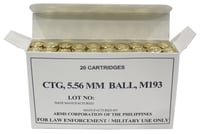 Armscor 50174 Precision M193 5.56x45mm NATO 55 gr 2850 fps Full Metal Jacket FMJ 1000rds Sold by Case | 0114806015501746