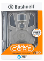 CELLUCORE 20 ATT GRAY BOXCellucore 20 No Glow Cellular Trail Camera Gray - 20MP - Low-Glow - 80ft Night Range - Low/Med/High/Auto - Wireless Connectivity - ATT - Date/Time/Temp/Moon Stamp - Less than 1 second trigger speed - Up to 6 Month Battery Life - 12 AA remoamp - Less than 1 second trigger speed - Up to 6 Month Battery Life - 12 AA removable batteryvable battery | 029757990419