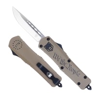 CobraTec Knives MWTPFS-3DNS We The People Medium 3 Inch OTF Drop Point Plain D2 Steel Blade Cerakoted Aluminum w/ InchWe The People Inch Engraving Handle Features Glass Breaker | 009654039795