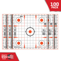 EZ-Aim 15333100 Sight-In  Grid Paper Self-Adhesive 12 Inch x 12 Inch Orange/White 100 Per Pack | 026509062011