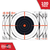 EZ-Aim 15334100 Shooting Target  Bullseye Paper Hanging 12 Inch x 12 Inch Black/White 100 Per Pack | 026509062028