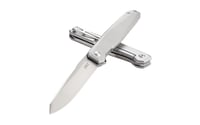 CRKT K230XXP Facet  3.37 Inch Folding Sheepsfoot Plain Satin D2 Steel Blade/ Stainless Steel Handle Includes Pocket Clip | 794023002225