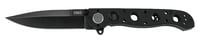 CRKT M1603DB M16 03DB 3.58 Inch Folding Spear Point Plain Black Stonewashed D2 Steel Blade/Black Aluminum Handle Includes Pocket Clip | 794023002171