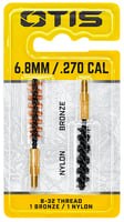 Otis FG327NB Bore Brush Set  6.8mm/7mm/270 Cal 8-32 Inch Thread 2 Inch Long Bronze/Nylon Bristles 2 Per Pkg  | 27GA | 014895002384