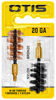 Otis FG520NB Bore Brush Set  20 Gauge Shotgun Firearm 2 Inch Long Bronze/Nylon Bristles 2 Per Pkg  | .20GA | 014895002537