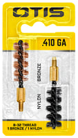 Otis FG541NB Bore Brush Set  410 Gauge Shotgun Firearm 8-32 Inch Thread 2 Inch Long Bronze/Nylon Bristles 2 Per Pkg  | .410GA | 014895002568