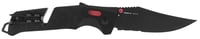 S.O.G SOG11120241 Trident AT 3.70 Inch Folding Clip Point Part Serrated Black TiNi Cryo D2 Steel Blade/Black w/Red Accents GRN Handle Features Line Cutter/Glass Breaker | 729857010818